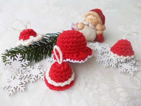 Glöckchen und Flöckchen, Tannenbaumschmuck, bunte Mini-Glöckchen für Weihnachten/Nikolaus