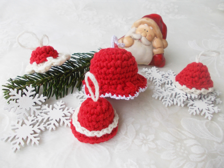 Glöckchen und Flöckchen, Tannenbaumschmuck, bunte Mini-Glöckchen für Weihnachten/Nikolaus
