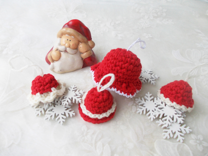 Glöckchen und Flöckchen, Tannenbaumschmuck, bunte Mini-Glöckchen für Weihnachten/Nikolaus