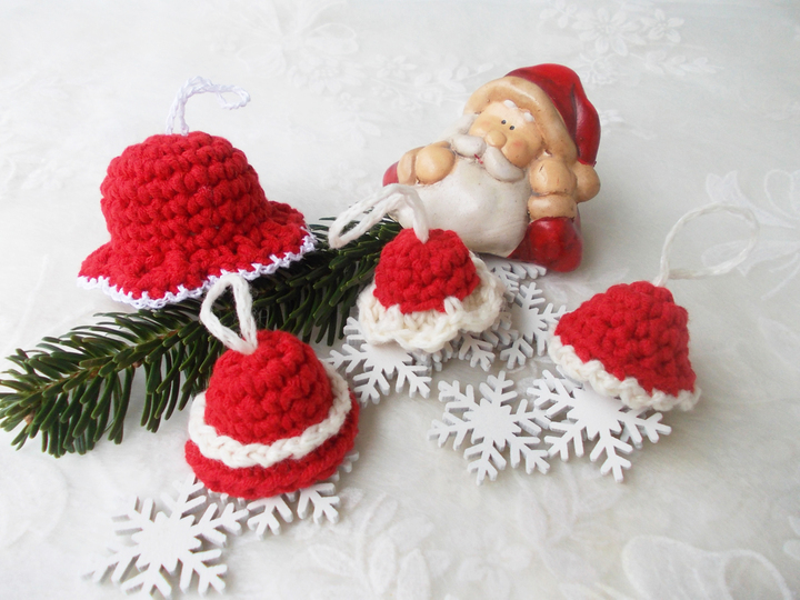 Glöckchen und Flöckchen, Tannenbaumschmuck, bunte Mini-Glöckchen für Weihnachten/Nikolaus