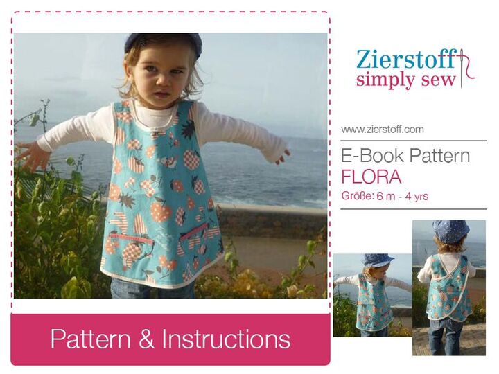 FLORAs dress / tunic top pattern - sizes 62-104 / 6 mo.- 4/5 yrs.