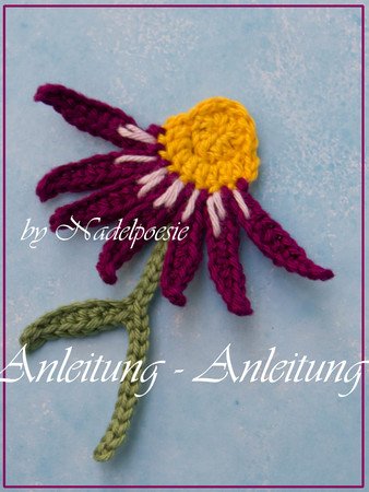 Applique Echinacea crochet pattern