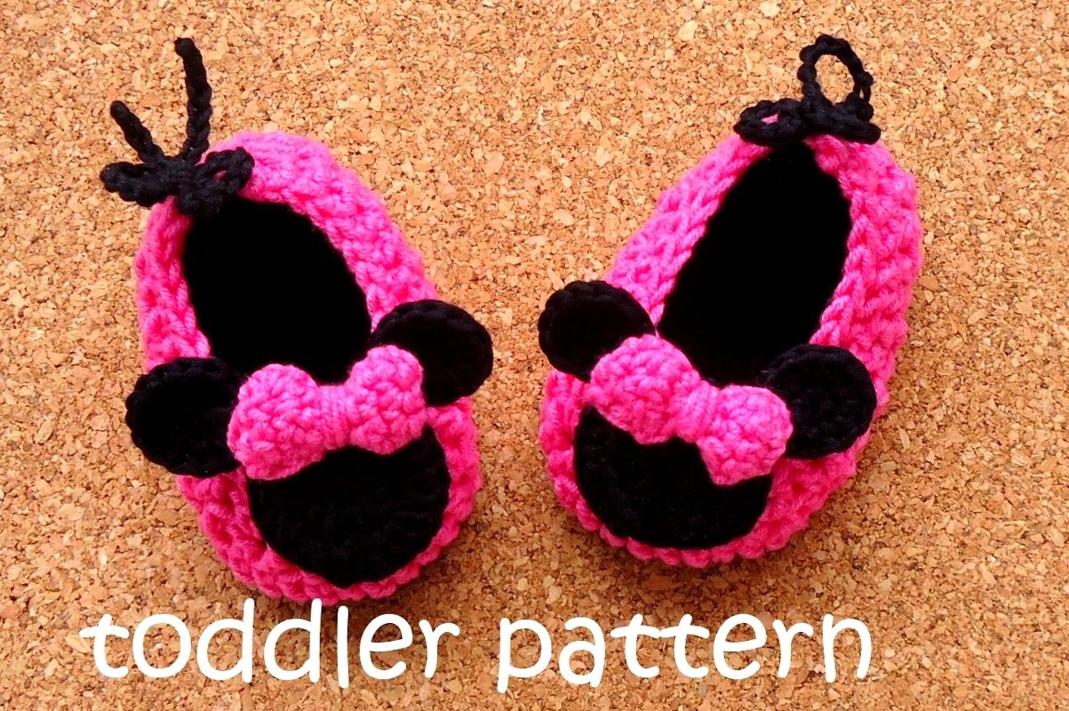 Miss Bow Mouse Crochet Shoes Toddler Pattern