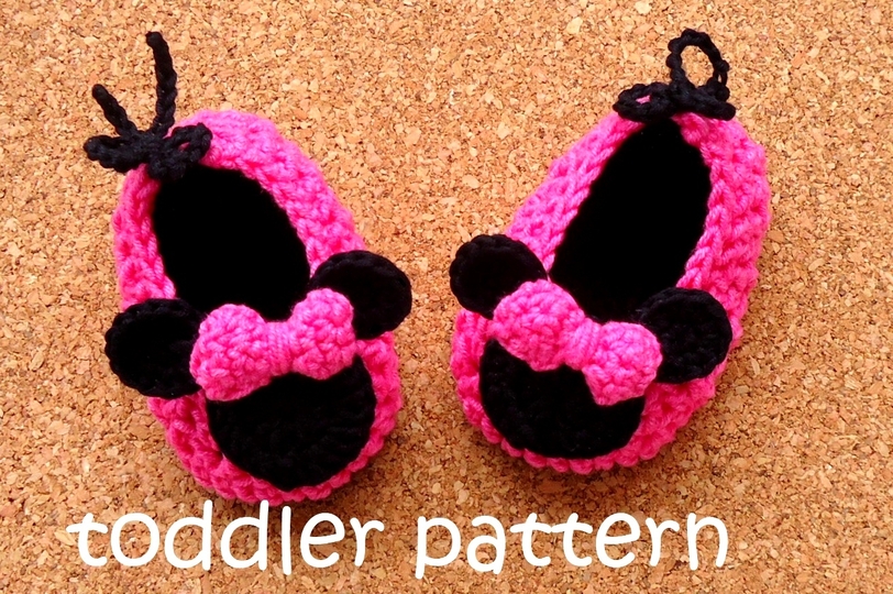 Miss Bow Mouse Crochet Shoes Toddler Pattern