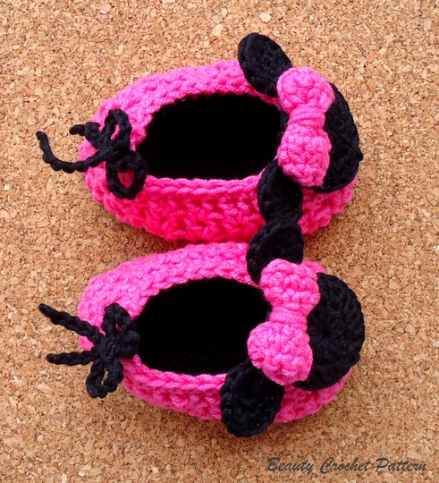 Miss Bow Mouse Crochet Shoes Toddler Pattern