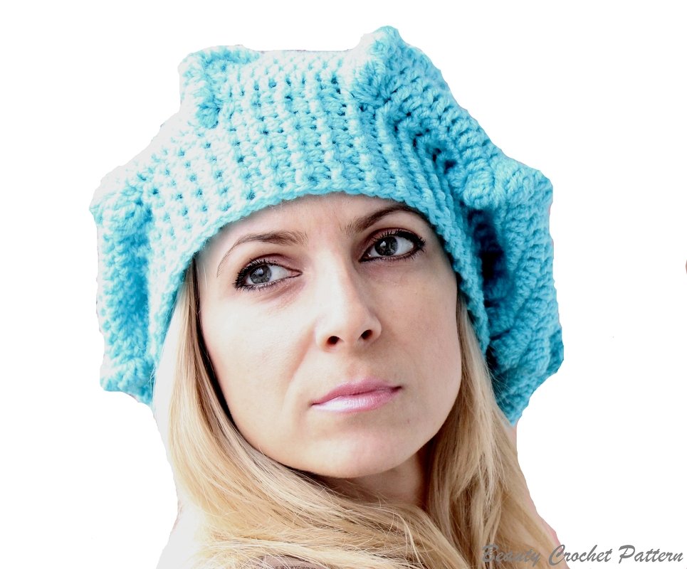 Crochet Slouchy Bubble Beret - Image 3