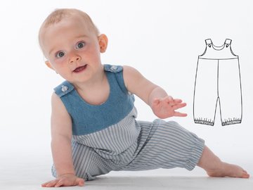 BOBBY Kinder Schnittmuster pdf Baby Overall mit der gefütterten Passe