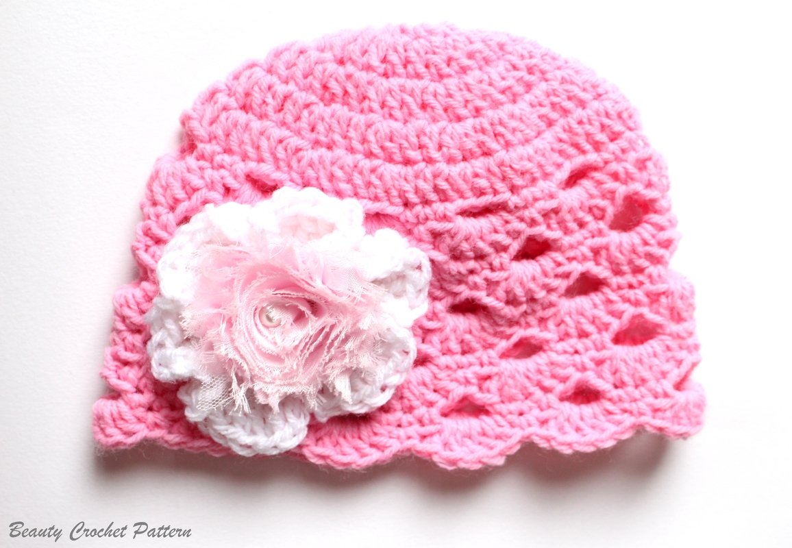 Crochet Girls Hat With Flower - Image 2