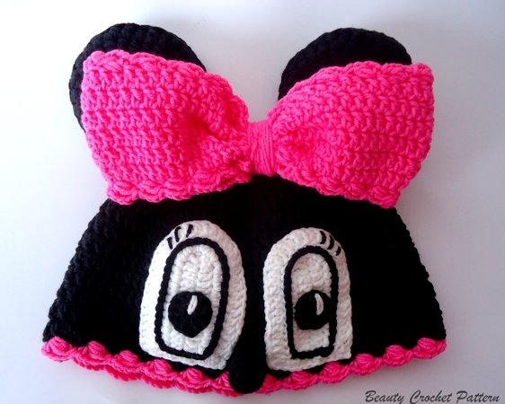 Miss Bow Mouse Crochet Hat Pattern