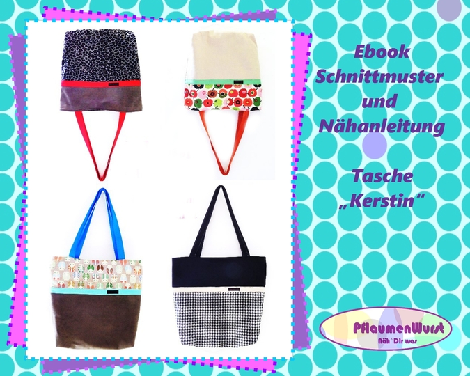 E-Book Tasche Kerstin Beutel Shopper Schnittmuster Nähanleitung Einkaufstasche