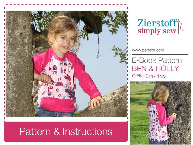 Ben & HOLLYs shirt / long and short sleeve pattern, sizes 62-104 / 6 mo. – 4/5 yrs.