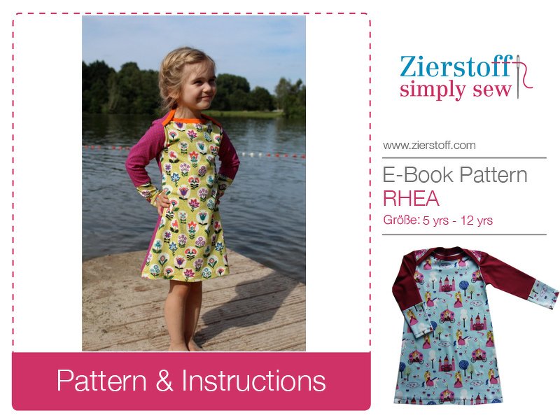 RHEAs dress / shirt pattern, American neckline, sizes 110-152 / 5-12 yrs.