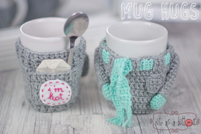 Cute as a button Mug Hug Winterset Häkelanleitung