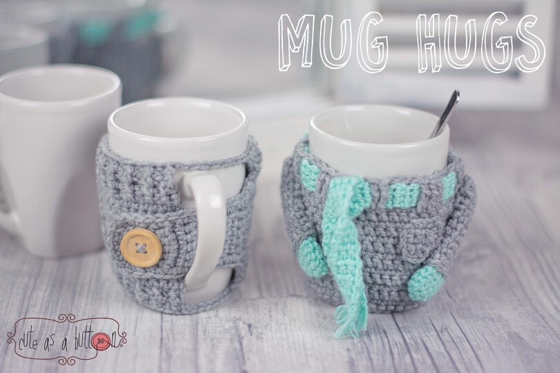 Cute as a button Mug Hug Winterset Häkelanleitung