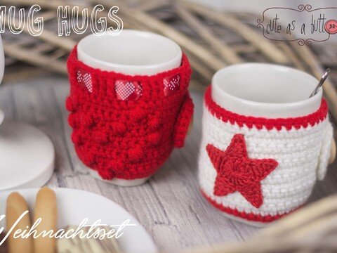 Cute as a button Mug Hug Weihnachtsset Häkelanleitung