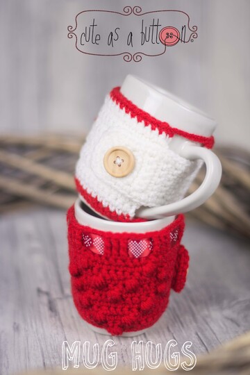 Cute as a button Mug Hug Weihnachtsset Häkelanleitung
