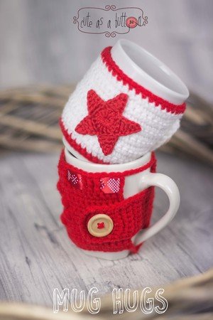 Cute as a button Mug Hug Weihnachtsset Häkelanleitung