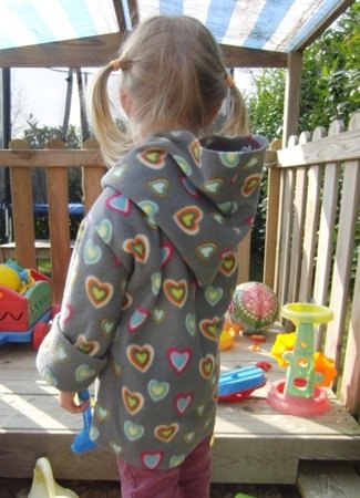 LILIAs jacket (with a flower) pattern, sizes 62-104 / 6 mo. – 4/5 yrs.