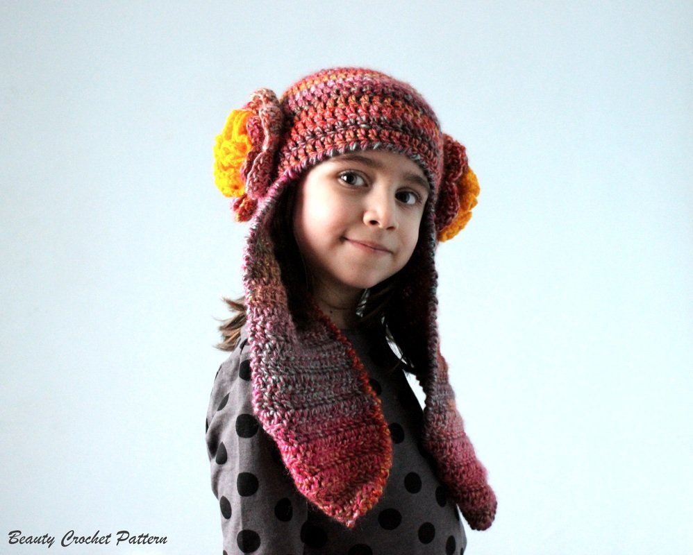 Crochet Earflap Hat Pattern - Toddler - Adult - Image 4