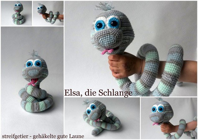 Crochet pattern Elsa the cute snake