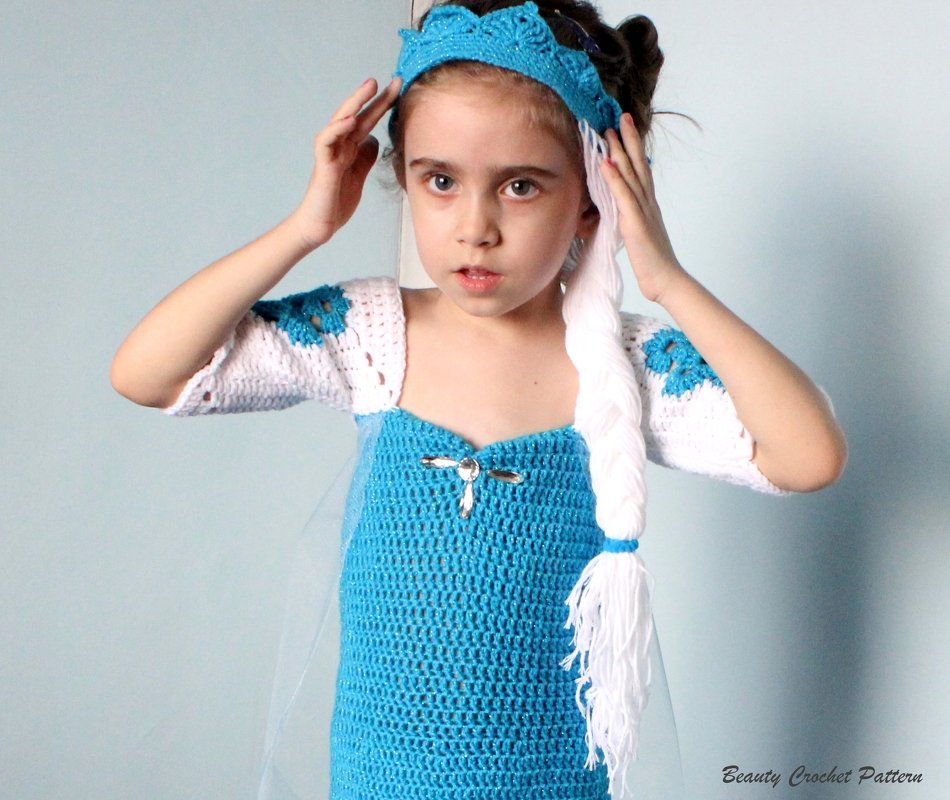 Ice Queen Elsa Crown and Wig - Image 2