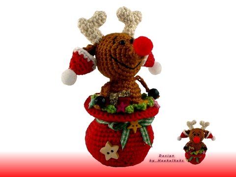 Reindeer in a pot -- crochet pattern by Haekelkeks -- english version