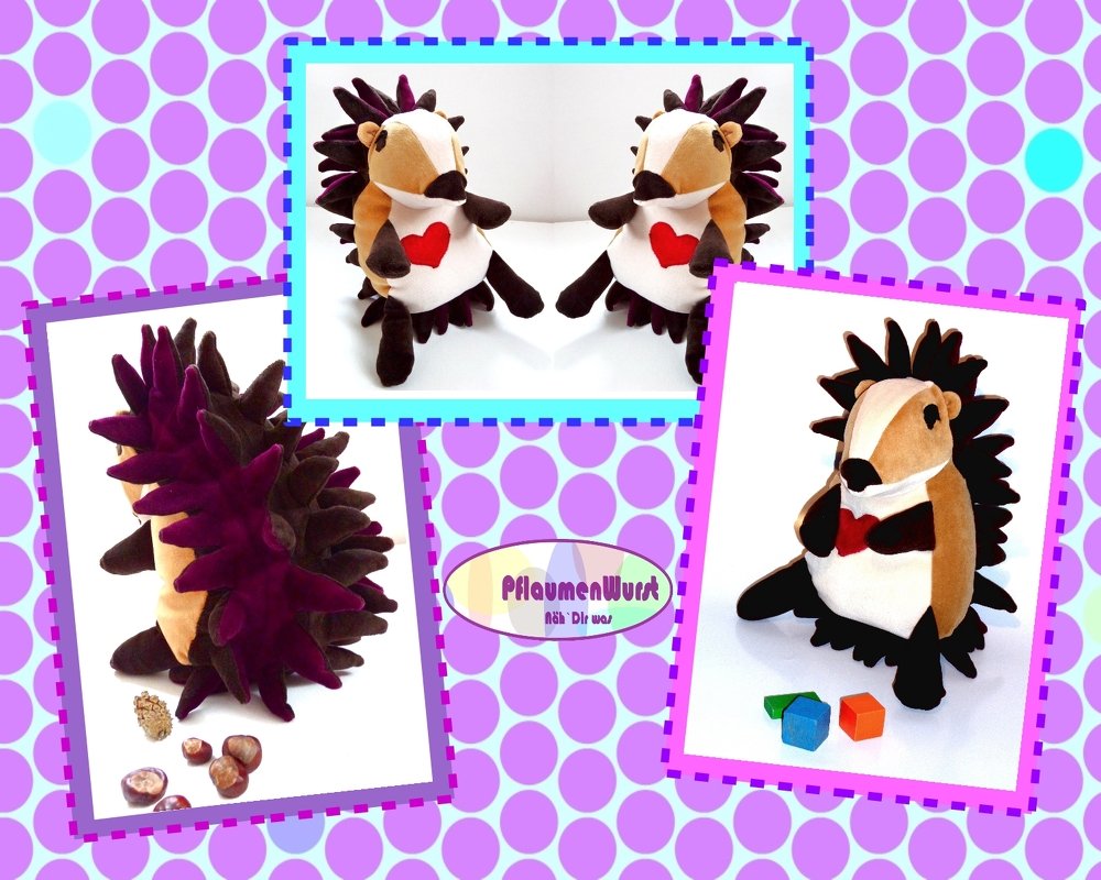 E-Book Kuschel Igel Schnittmuster Nähanleitung Schnitt Plüschtier - Bild 2