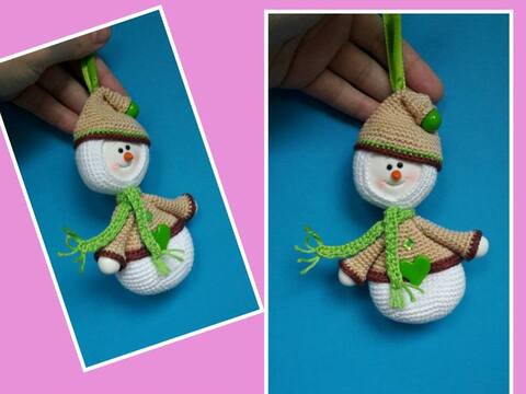 Anleitung Schneemann gehäkelt " Robbi " 14 cm Groß " E-Book "