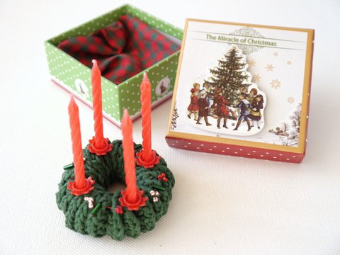 Häkelanleitung – Adventskranz to go – Weihnachtskranz to go – No.121