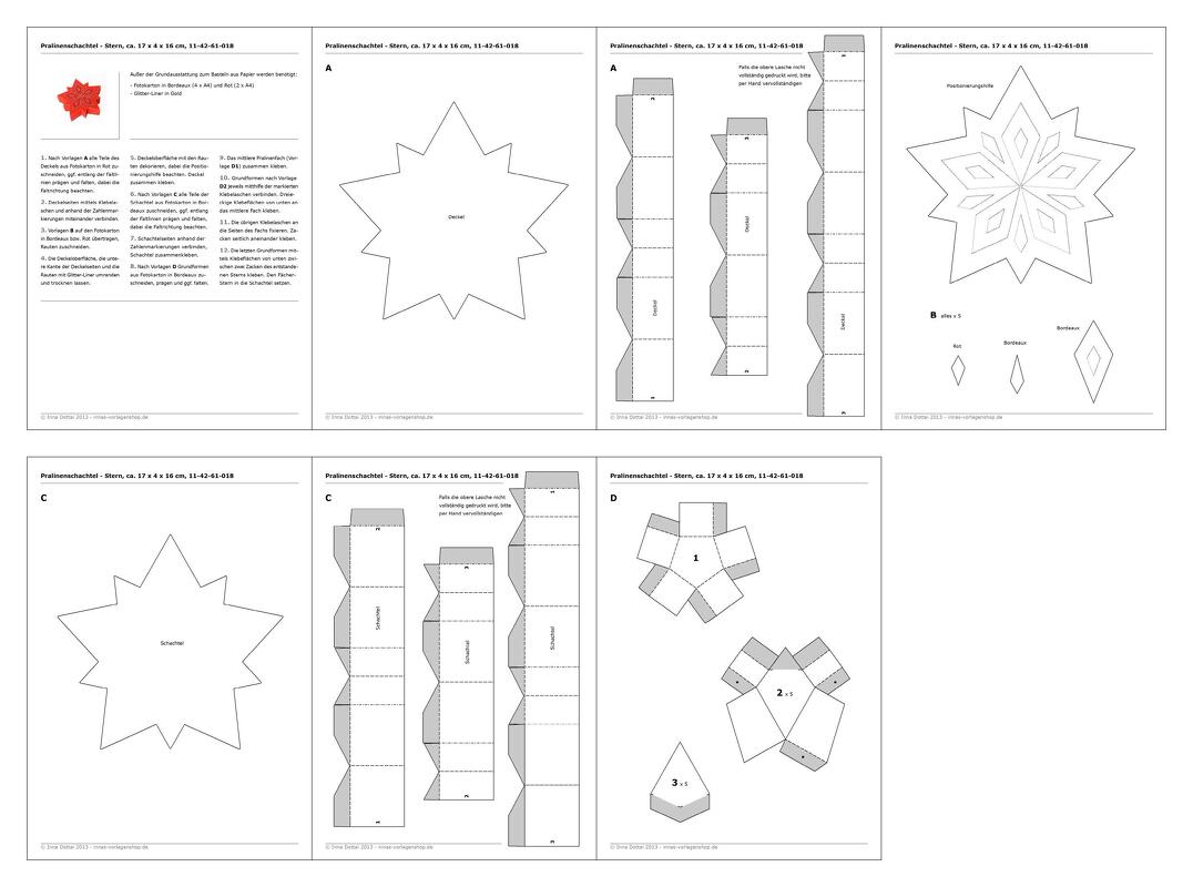 Weihnachtliche Pralinenschachtel – Bastelvorlagen mit Anleitung - Bild 5