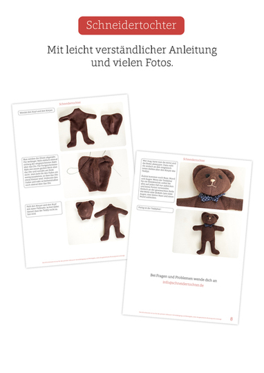 Nähanleitung Weihnachtsteddy - Teddybär mit Weihnachtsmannmantel / für Anfänger geeignet