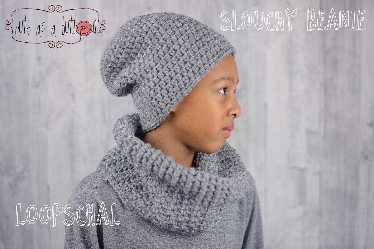 Cute as a button Slouchy Beanie &amp; Loopschal