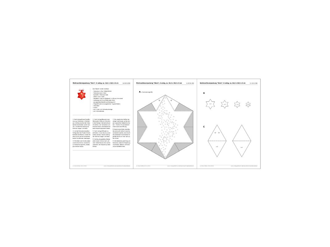 Weihnachtliche Geschenkverpackung - Bastelvorlagen und Anleitung - Bild 4