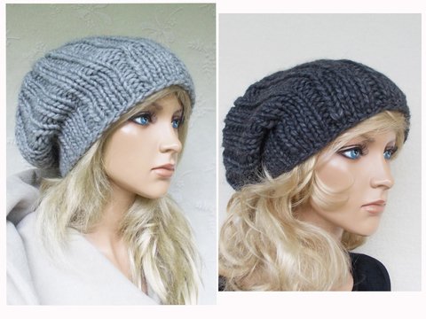 Strickanleitung für lässige Beanie, Strickmütze, unisex, one size, slouchy, LFB333