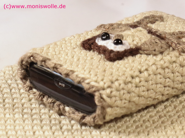 Crochet Mobile Phone Bag - Tablet Case - Smartphone and Handy Case with owl "Athene"