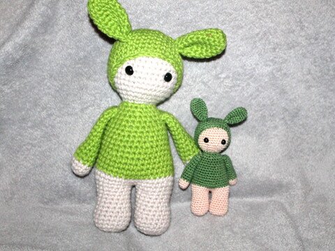 Greifling und Puppe drei verschiedene Möglichkeiten in zwei Größen