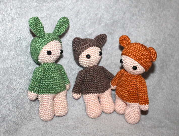 Crochet a Baby Doll – with Bunny, Bear or Cat Ears (EN & DE)