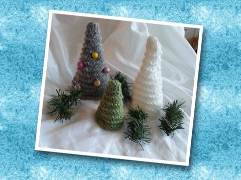 Strickanleitung 3 Tannenbäume- ideal für Weihnachten in drei Größen