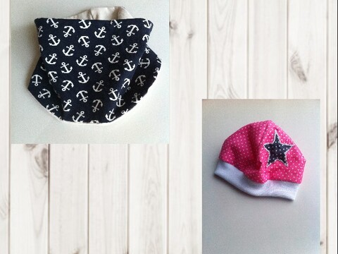 Set: DIY Nähanleitung für Mütze und Schal inkl. Schnittmuster 