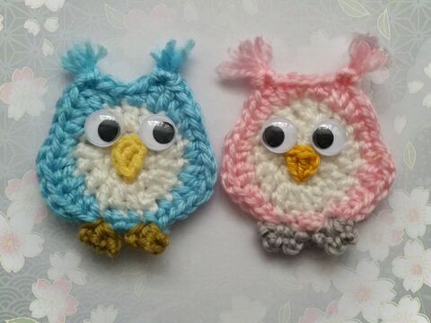 Kostenlose Häkelanleitung - Applikation Eule
