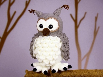 Flauschige Schneeeule Hedwig - Häkelanleitung