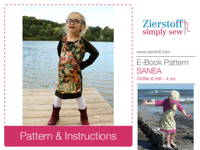SANEAs raglan dress / shirt / tunic pattern, sizes 62-104 / 6 mo. - 4/5 yrs. / Instant Download