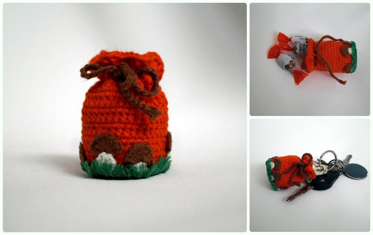 Kostenlose Häkelanleitung - Mini-Beutel in Herbstfarben