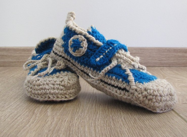 Sneakers, Turnschuh mit Riegel Zipper, Gr. 14-43, Häkelanleitung