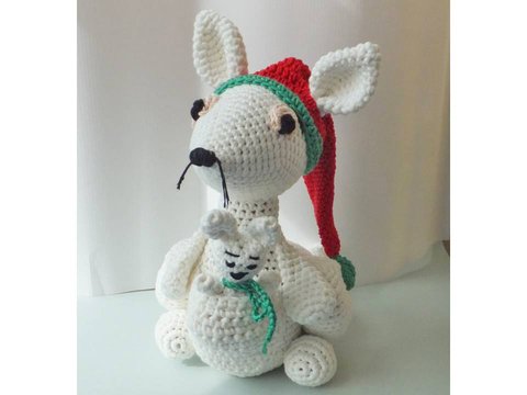 Mama Känguru mit Baby im Winteroutfit "Lovely" häkeln