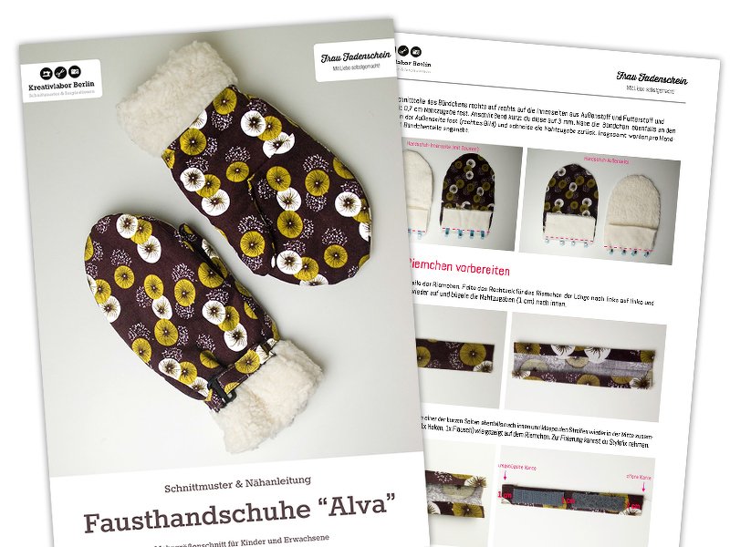 Schnittmuster Handschuhe für Erwachsene & Kinder - Bild 4