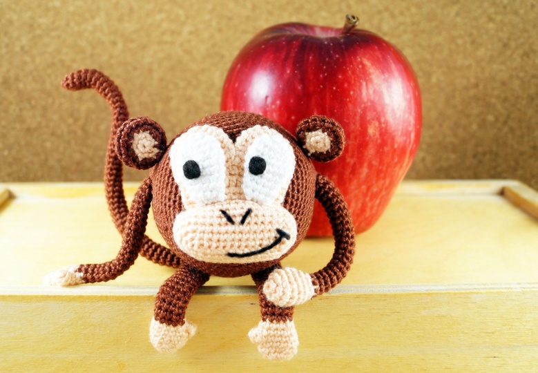 Äffchen Bobby Häkelanleitung - Amigurumi Deko
