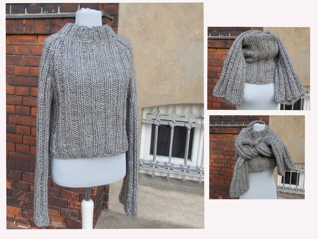 Strickanleitung für Langarm-Pullover, unisex, multifunktionell, Größe M (L, XL, XXL)