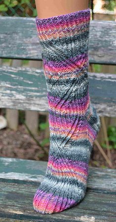 Knitting pattern "hourglass" for a sock