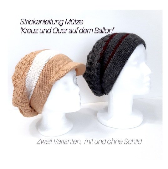 Strickanleitung „Kreuz und Quer auf dem Ballon“ – 2 Varianten